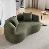 Medium-Firm 67-Inch Curved Foam Spring Loveseat Green - Omega Lifestyles