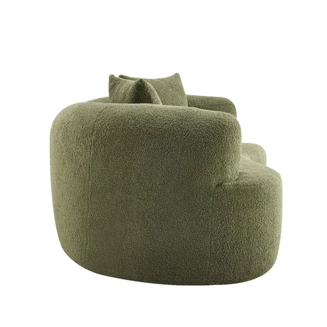 Medium-Firm 67-Inch Curved Foam Spring Loveseat Green - Omega Lifestyles