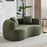 Medium-Firm 67-Inch Curved Foam Spring Loveseat Green - Omega Lifestyles