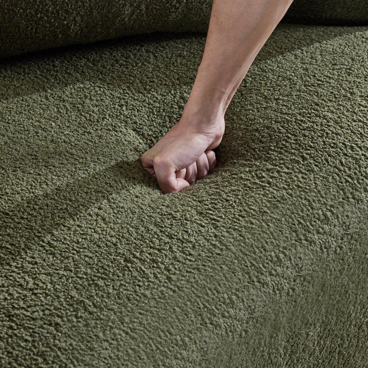 Medium-Firm 67-Inch Curved Foam Spring Loveseat Green - Omega Lifestyles