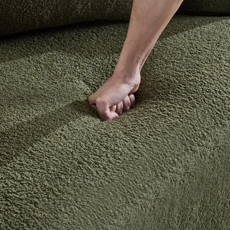 Medium-Firm 67-Inch Curved Foam Spring Loveseat Green - Omega Lifestyles