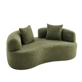 Medium-Firm 67-Inch Curved Foam Spring Loveseat Green - Omega Lifestyles