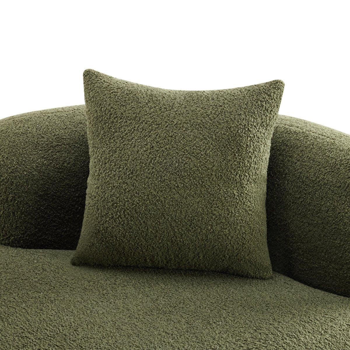 Medium-Firm 67-Inch Curved Foam Spring Loveseat Green - Omega Lifestyles