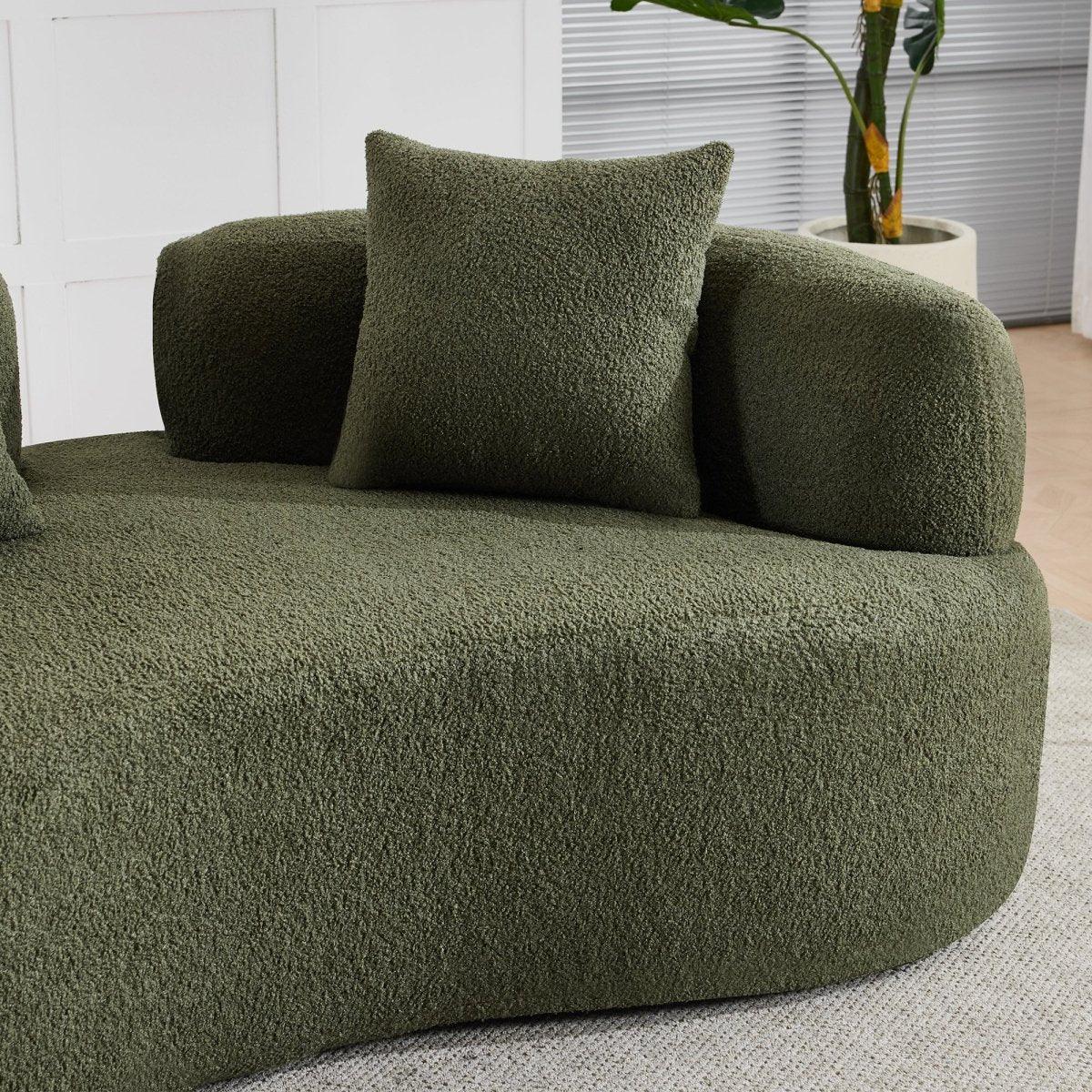 Medium-Firm 67-Inch Curved Foam Spring Loveseat Green - Omega Lifestyles