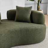 Medium-Firm 67-Inch Curved Foam Spring Loveseat Green - Omega Lifestyles