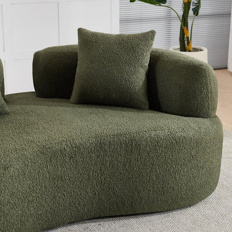Medium-Firm 67-Inch Curved Foam Spring Loveseat Green - Omega Lifestyles