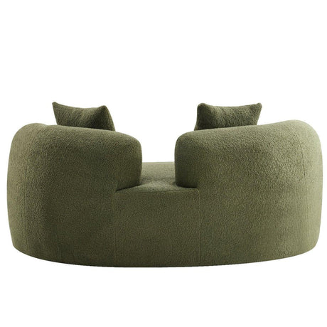 Medium-Firm 67-Inch Curved Foam Spring Loveseat Green - Omega Lifestyles