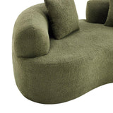 Medium-Firm 67-Inch Curved Foam Spring Loveseat Green - Omega Lifestyles