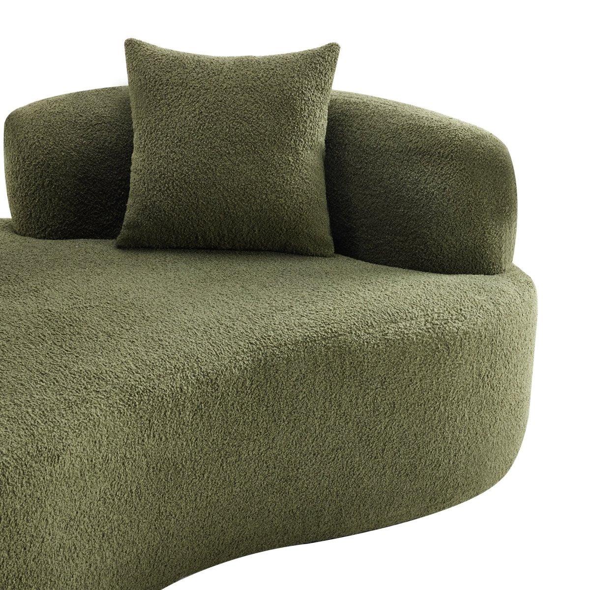 Medium-Firm 67-Inch Curved Foam Spring Loveseat Green - Omega Lifestyles