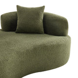 Medium-Firm 67-Inch Curved Foam Spring Loveseat Green - Omega Lifestyles