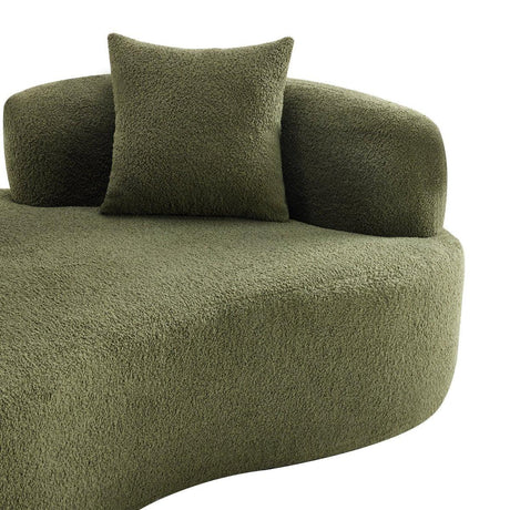 Medium-Firm 67-Inch Curved Foam Spring Loveseat Green - Omega Lifestyles
