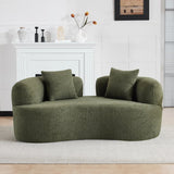 Medium-Firm 67-Inch Curved Foam Spring Loveseat Green - Omega Lifestyles