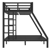 Metal Twin XL Over Queen Bunk Bed With Storage and Ladder - Omega Lifestyles