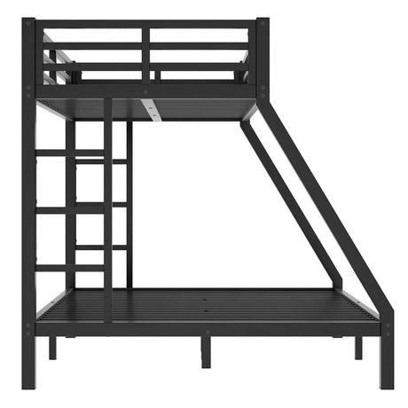 Metal Twin XL Over Queen Bunk Bed With Storage and Ladder - Omega Lifestyles