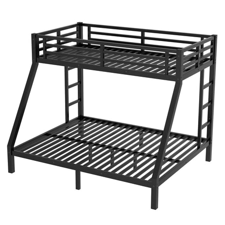 Metal Twin XL Over Queen Bunk Bed With Storage and Ladder - Omega Lifestyles