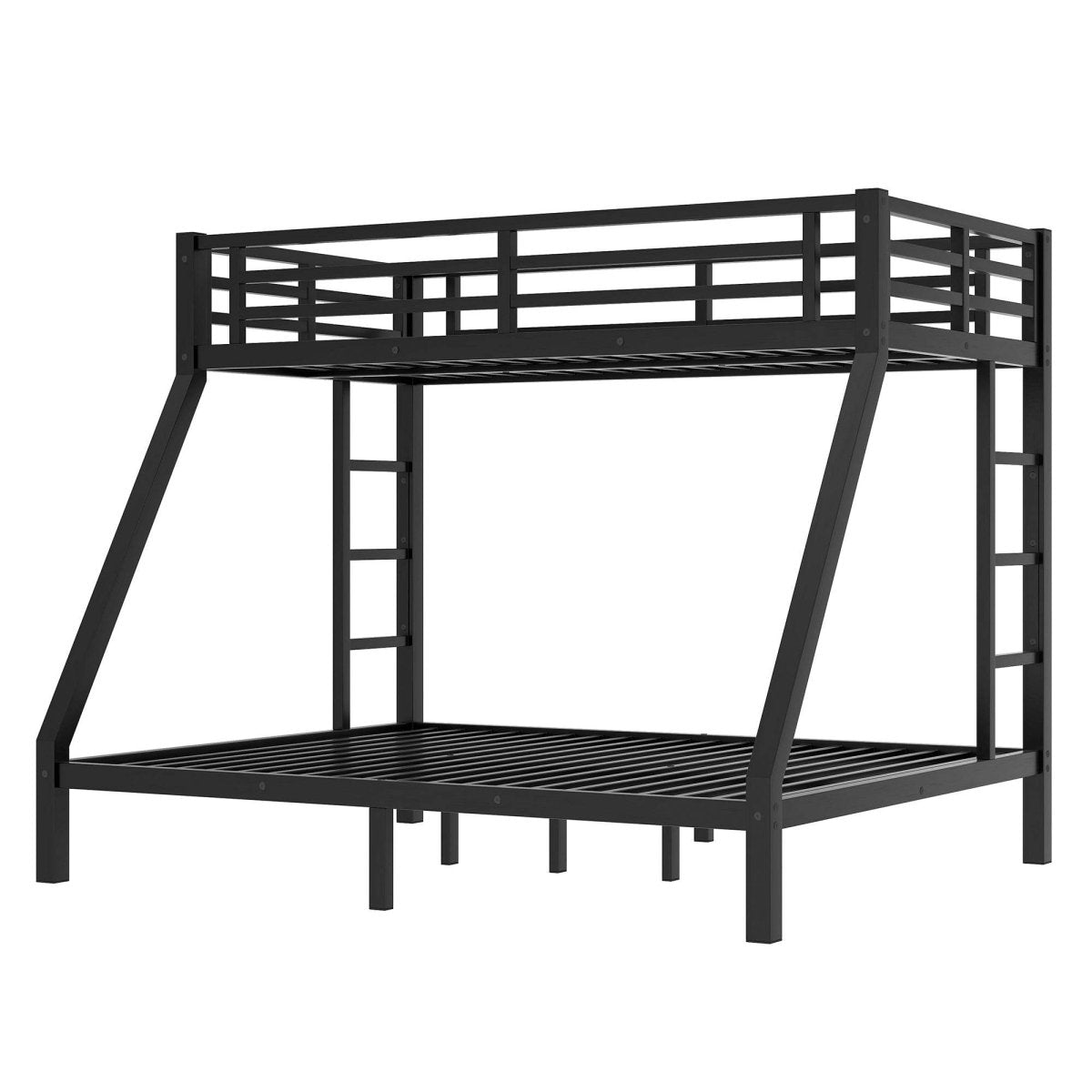 Metal Twin XL Over Queen Bunk Bed With Storage and Ladder - Omega Lifestyles