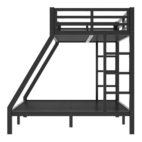 Metal Twin XL Over Queen Bunk Bed With Storage and Ladder - Omega Lifestyles