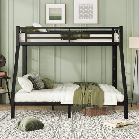 Metal Twin XL Over Queen Bunk Bed With Storage and Ladder - Omega Lifestyles