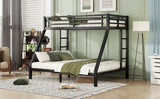 Metal Twin XL Over Queen Bunk Bed With Storage and Ladder - Omega Lifestyles