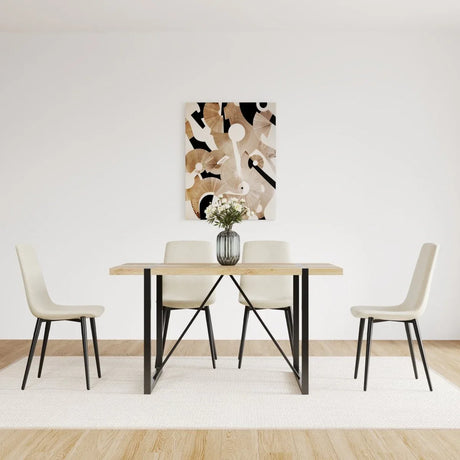 Mid-Century Modern 5-Piece MDF Dining Table Chair Set - Omega Lifestyles