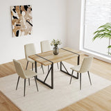 Mid-Century Modern 5-Piece MDF Dining Table Chair Set - Omega Lifestyles