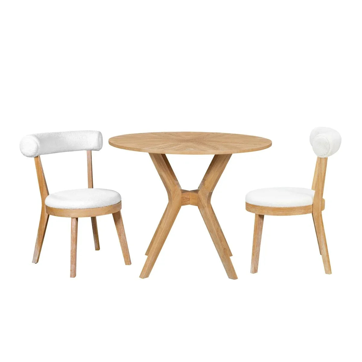Mid-Century Modern Round Dining Table Set With Chairs - Omega Lifestyles