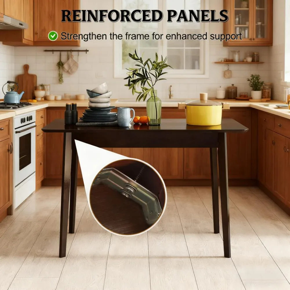 Mid-Century Modern Rubber Wood Rectangle Dining Table - Omega Lifestyles