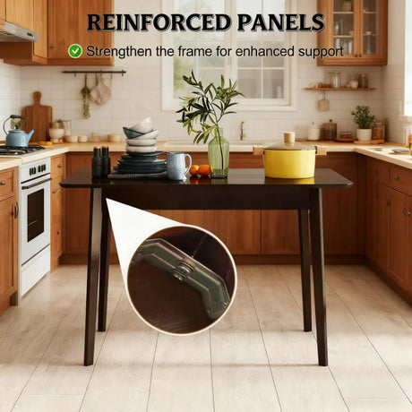 Mid-Century Modern Rubber Wood Rectangle Dining Table - Omega Lifestyles