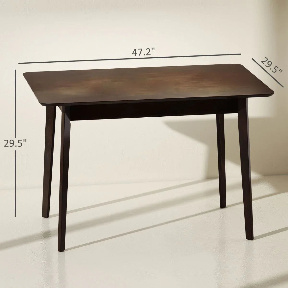 Mid-Century Modern Rubber Wood Rectangle Dining Table - Omega Lifestyles