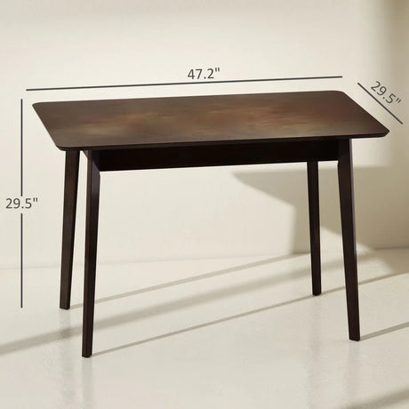Mid-Century Modern Rubber Wood Rectangle Dining Table - Omega Lifestyles