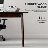 Mid-Century Modern Rubber Wood Rectangle Dining Table - Omega Lifestyles