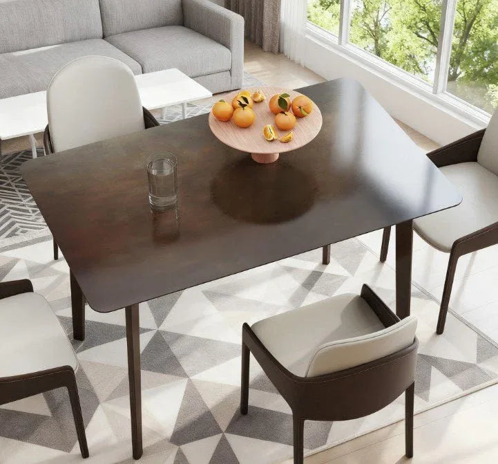 Mid-Century Modern Rubber Wood Rectangle Dining Table - Omega Lifestyles