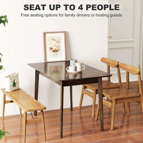 Mid-Century Modern Rubber Wood Rectangle Dining Table - Omega Lifestyles