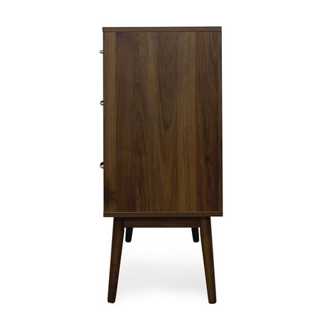 Mid-Century Modern Walnut MDF Double Dresser - Sleep Galleria