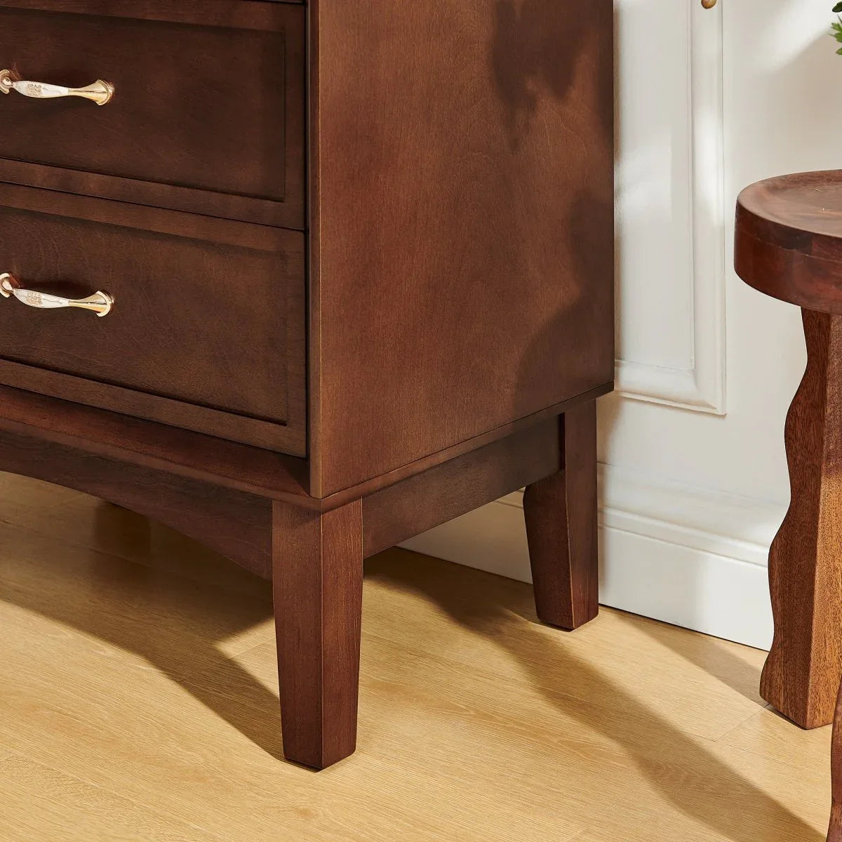 Mid Century Modern Walnut Storage Cabinet With Shelves - Omega Lifestyles