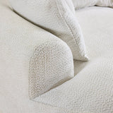 Minimalist Curved Chenille 5-Seat Foam Sofa With Pillows - Omega Lifestyles