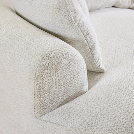 Minimalist Curved Chenille 5-Seat Foam Sofa With Pillows - Omega Lifestyles