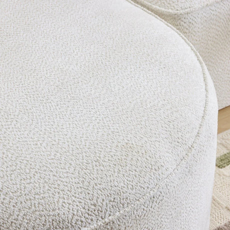 Minimalist Curved Chenille 5-Seat Foam Sofa With Pillows - Omega Lifestyles