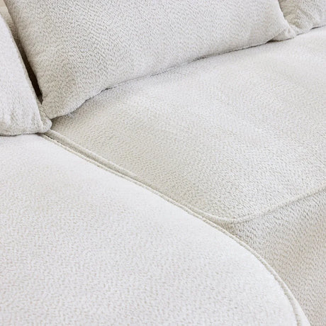 Minimalist Curved Chenille 5-Seat Foam Sofa With Pillows - Omega Lifestyles