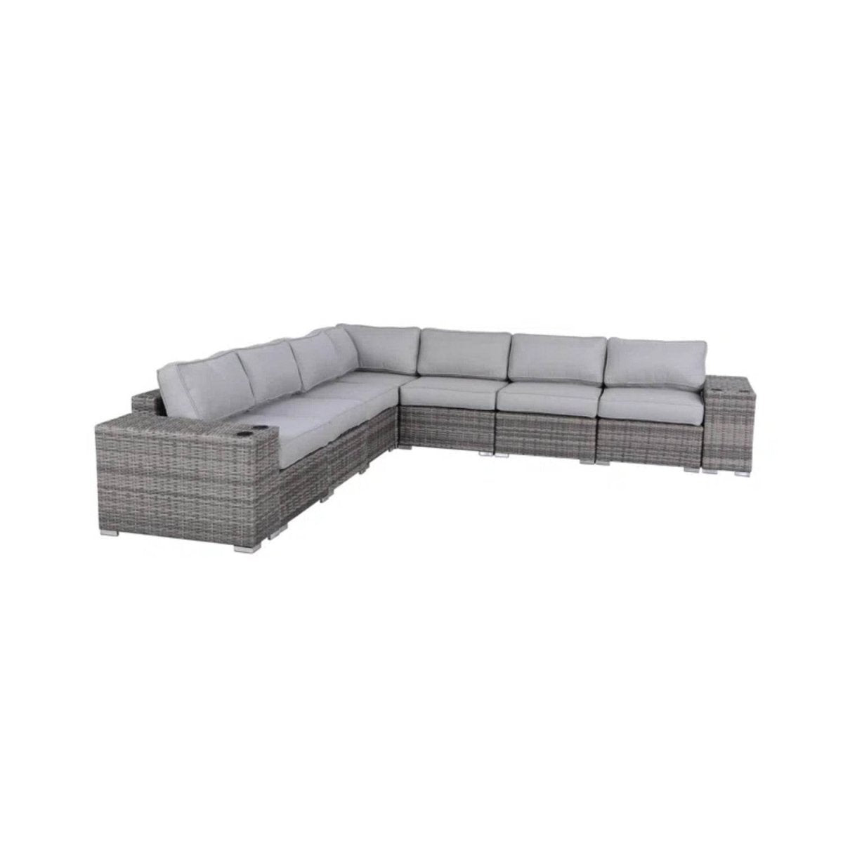 Minnesota 9 - Piece Ultra - Soft Plush Wicker Sectional Sofa Set - Serenova - Omega Lifestyles