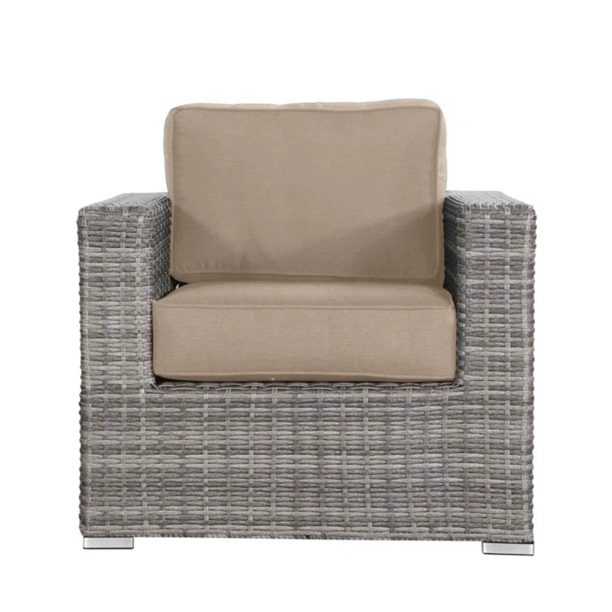 Mixed Gray Wicker Patio Armchair With Sunbrella Cushions - Serenova - Omega Lifestyles