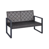 Modern 4 - Piece PE Rattan Acacia Wood Outdoor Furniture Set - Serenova - Omega Lifestyles