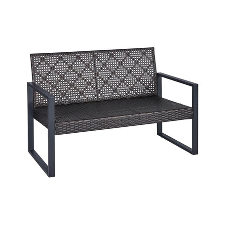 Modern 4 - Piece PE Rattan Acacia Wood Outdoor Furniture Set - Serenova - Omega Lifestyles