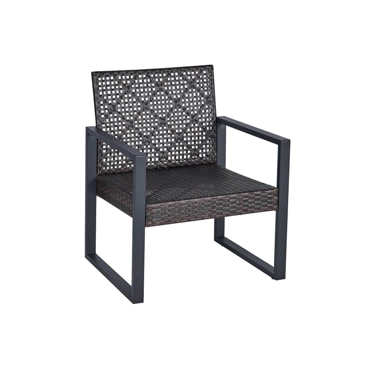 Modern 4 - Piece PE Rattan Acacia Wood Outdoor Furniture Set - Serenova - Omega Lifestyles