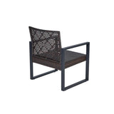 Modern 4 - Piece PE Rattan Acacia Wood Outdoor Furniture Set - Serenova - Omega Lifestyles