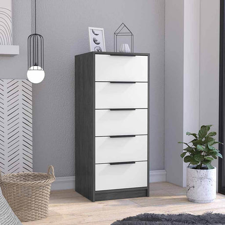 Modern 42-Inch Five Drawer Vertical Particle Board Dresser - Sleep Galleria