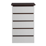 Modern 5-Drawer White Particle Board Dresser - Sleep Galleria