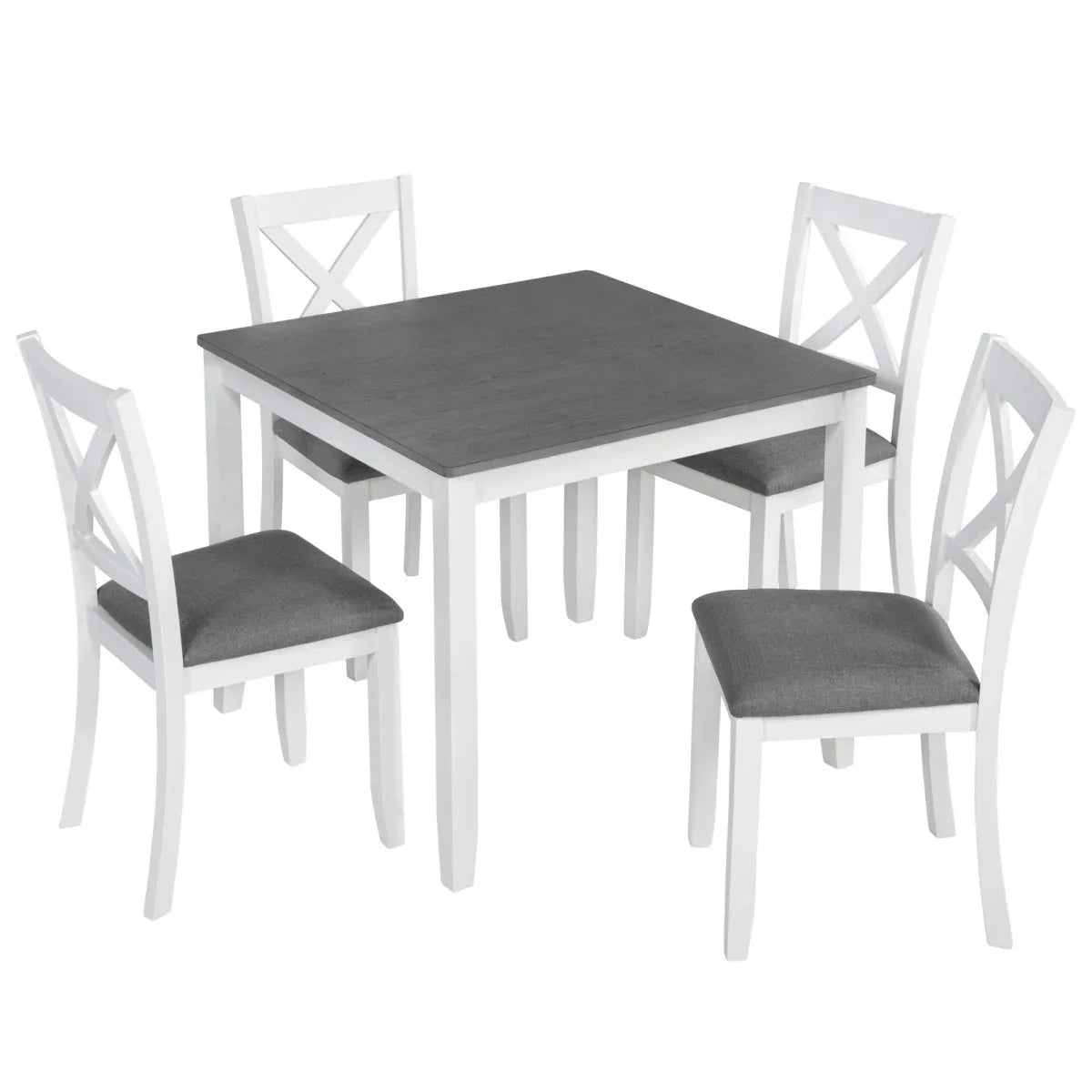 Modern 5-Piece Square Wood Dining Table Set With Chairs - Omega Lifestyles