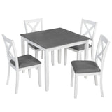 Modern 5-Piece Square Wood Dining Table Set With Chairs - Omega Lifestyles