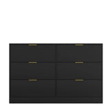 Modern 6 - Drawer Black Particle Board Storage Dresser - Serenova - Omega Lifestyles
